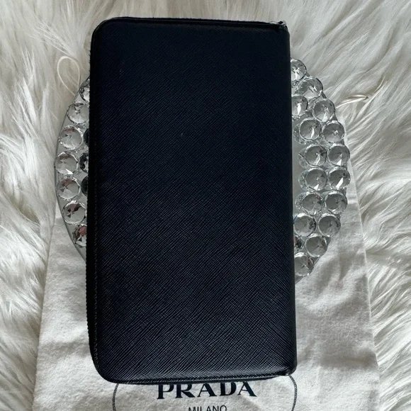 Authentic Prada Saffiano Leather Navy Blue Organizer Wallet - Picture 3 of 13